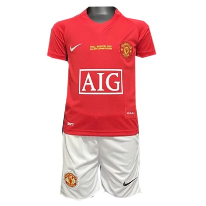 Manchester United Home UCL Final Retro Kids Kit 07-08