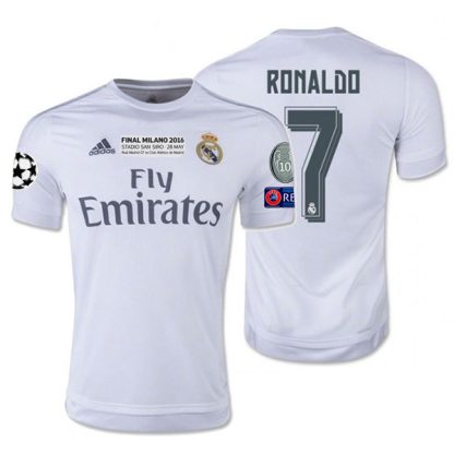 Real Madrid Home UCL Final Ronaldo 7 Jersey 15-16