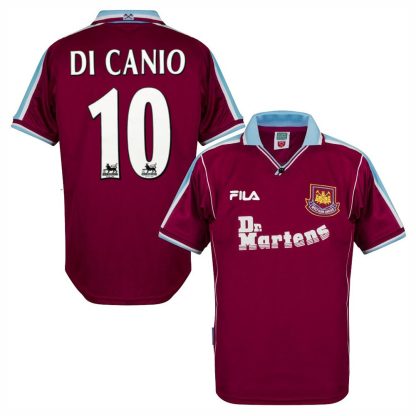 West Ham United DI CANIO 10 Home Retro Jersey 1999-2001