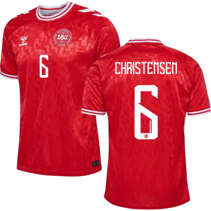 Denmark CHRISTENSEN 6 Home Jersey 2024