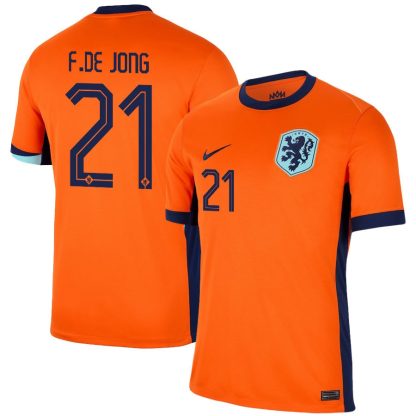 Netherlands F. de Jong 21 Home Jersey 2024