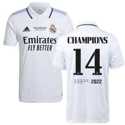 Real Madrid Home UCL Champions 14 Jersey 22-23