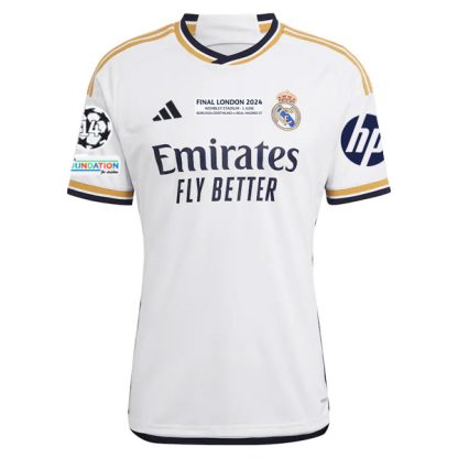 Real Madrid Home UCL Final Jersey 23-24 (Full Patch + Final Detail)