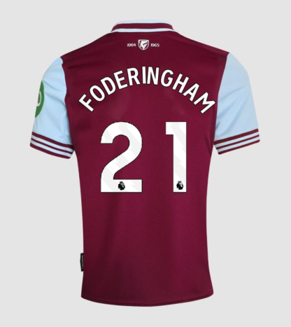 24-25 West Ham United Home FODERINGHAM 21 Jersey