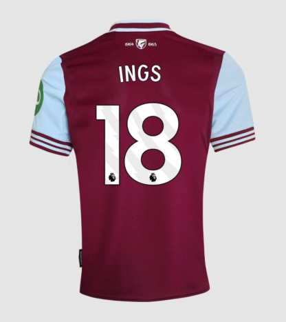 24-25 West Ham United Home INGS 18 Jersey