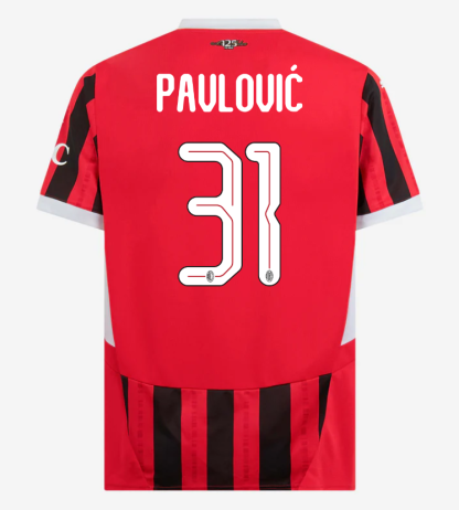 AC Milan Home Pavlović 31 Champions League Jersey 24-25