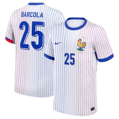 France Away Barcola 25 Soccer Jersey 2024