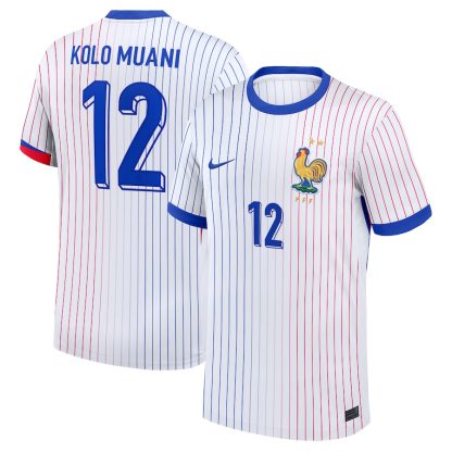 France Away Kolo Muani 12 Soccer Jersey 2024