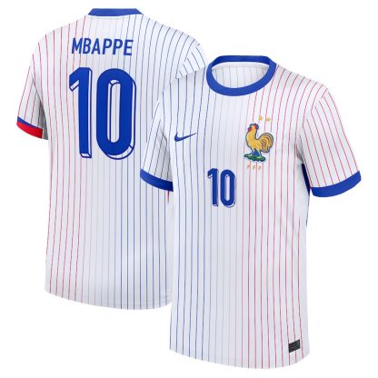 France Away Mbappe 10 Soccer Jersey 2024