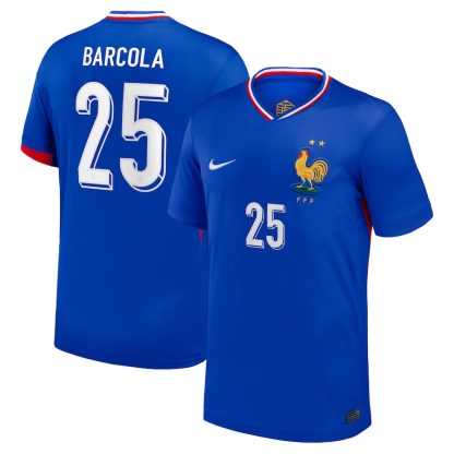 France Home Barcola 25 Soccer Jersey 2024