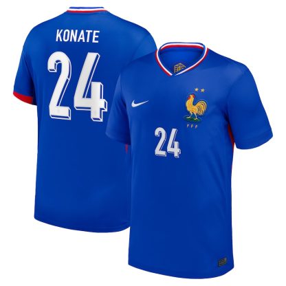 France Home Konate 24 Soccer Jersey 2024