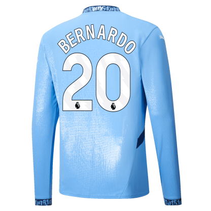 Manchester City Bernardo Silva 20 Home Long Sleeve Jersey 24-25