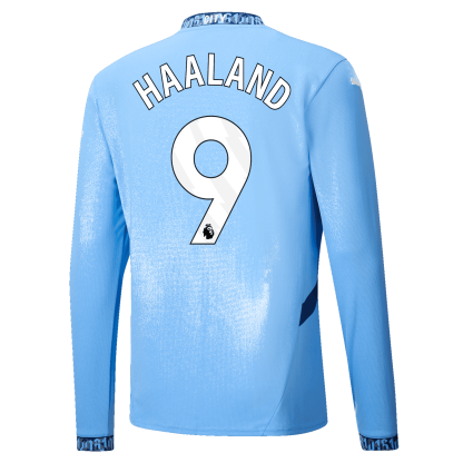 Manchester City Erling Haaland 9 Home Long Sleeve Jersey 24-25