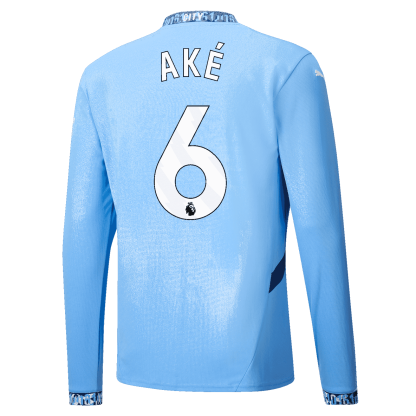 Manchester City Nathan Ake 6 Home Long Sleeve Jersey 24-25