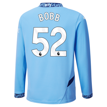 Manchester City Oscar Bobb 52 Home Long Sleeve Jersey 24-25