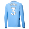 Manchester City Ruben Dias 3 Home Long Sleeve Jersey 24-25