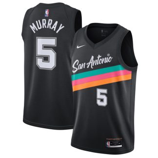 San Antonio Spurs Dejounte Murray 5 Black Swingman Jersey