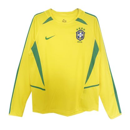 Brazil Home Long Sleeve Retro Jersey 2002