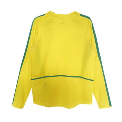 Brazil Home Long Sleeve Retro Jersey 2002 - Image 2