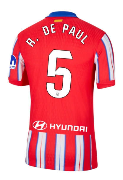 Atletico Madrid Home R. DE PAUL 5 Laliga Jersey 24-25
