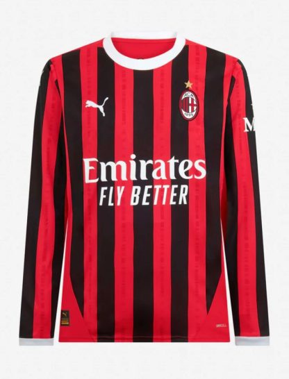 AC Milan Home Long Sleeve Loftus-Cheek 8 Champions League Jersey 24-25 - Image 2