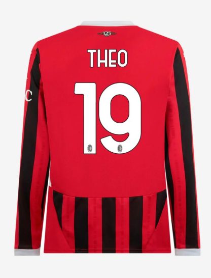 AC Milan Home Long Sleeve THEO 19 Serie A Jersey 24-25