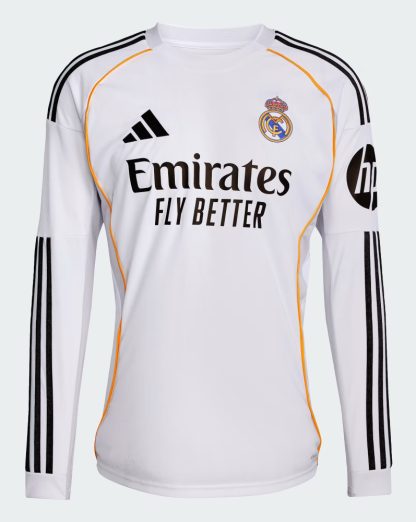 Real Madrid Home Lucas V. 17 Long Sleeve Jersey 25-26 - Image 2