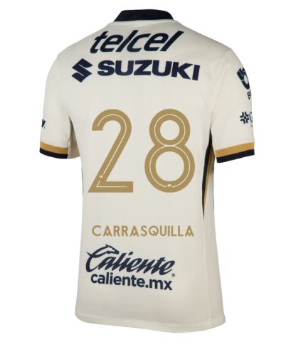 Pumas UNAM Home CARRASQUILLA 28 Jersey 25-26