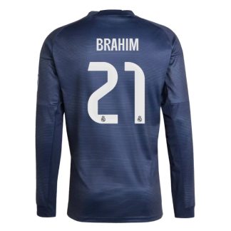 Real Madrid Away BRAHIM 21 Long Sleeve Jersey 25-26
