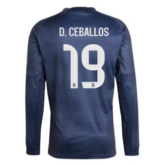 Real Madrid Away D. CEBALLOS 19 Long Sleeve Jersey 25-26