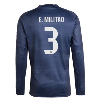 Real Madrid Away E. MILITÃO 3 Long Sleeve Jersey 25-26