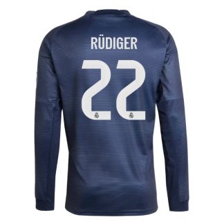 Real Madrid Away RÜDIGER 22 Long Sleeve Jersey 25-26