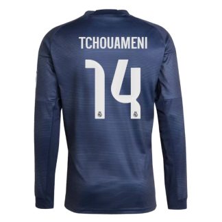 Real Madrid Away TCHOUAMENI 14 Long Sleeve Jersey 25-26