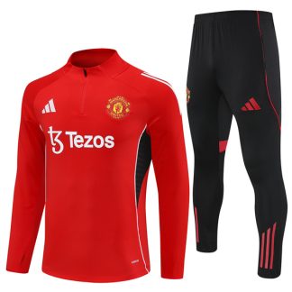 25-26 Manchester United Red Training Suit Kit