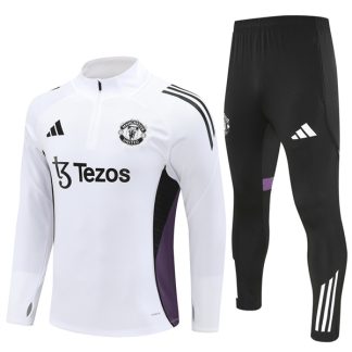 25-26 Manchester United White Training Suit Kit