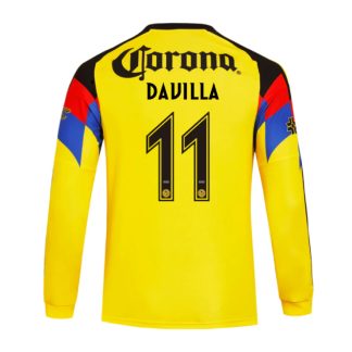Club América Home DAVILA 11 Long Sleeve Jersey 25-26