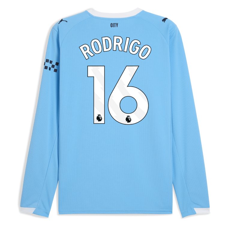Manchester City Home Long Sleeve RODRIGO 16 Jersey 25-26