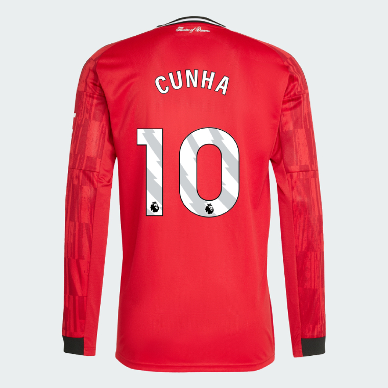 Manchester United Home Long Sleeve CUNHA 10 Jersey 25-26