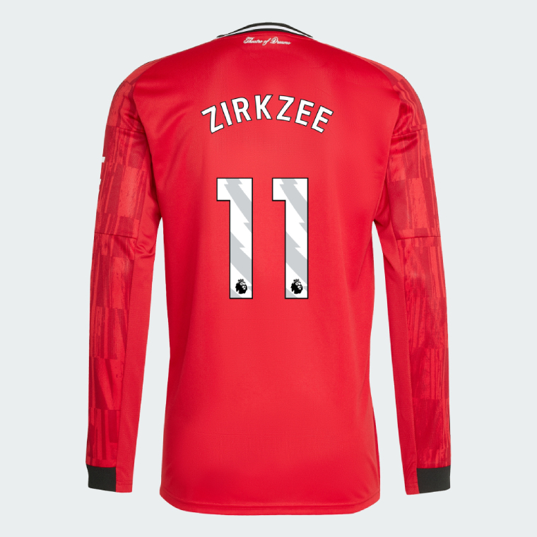 Manchester United Home Long Sleeve ZIRKZEE 11 Jersey 25-26