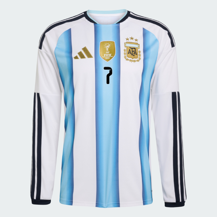 Argentina Home DE PAUL 7 World Cup Long Sleeve Jersey 2026
