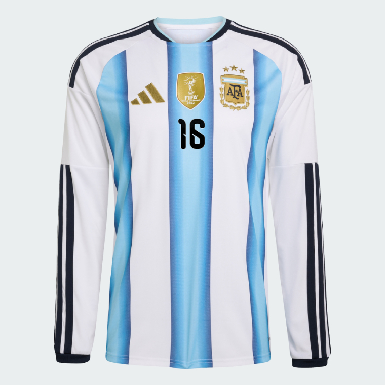 Argentina Home DOMINGUEZ 16 World Cup Long Sleeve Jersey 2026