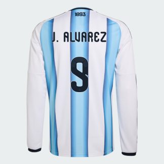 Argentina Home J. ALVAREZ 9 World Cup Long Sleeve Jersey 2026 (Player Version)