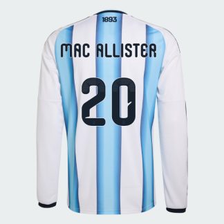Argentina Home MAC ALLISTER 20 World Cup Long Sleeve Jersey 2026 (Player Version)
