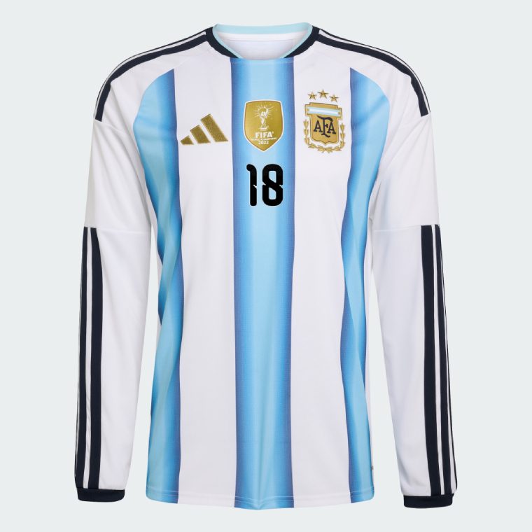 Argentina Home NICO PAZ 18 World Cup Long Sleeve Jersey 2026 (Player Version)