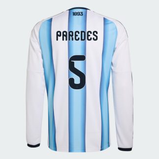 Argentina Home PAREDES 5 World Cup Long Sleeve Jersey 2026 (Player Version)