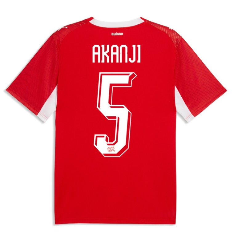 Switzerland Home AKANJI 5 World Cup Jersey 2026